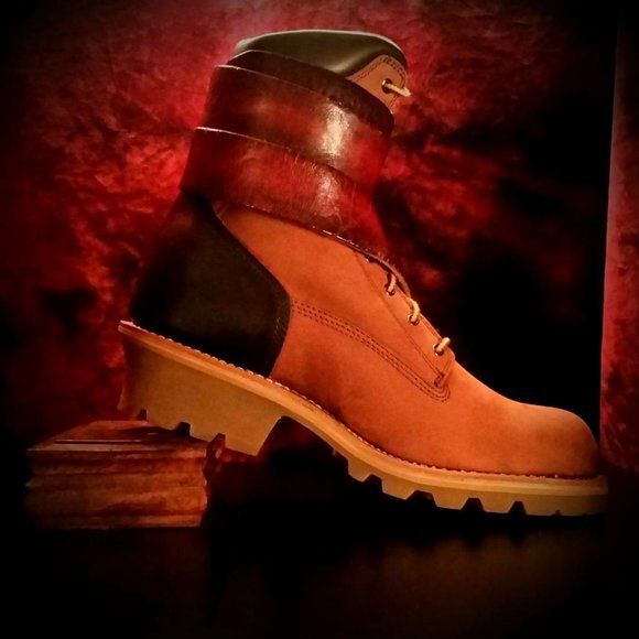 Hand Dyed Brick Red Chippewa Logger Boots main image 5